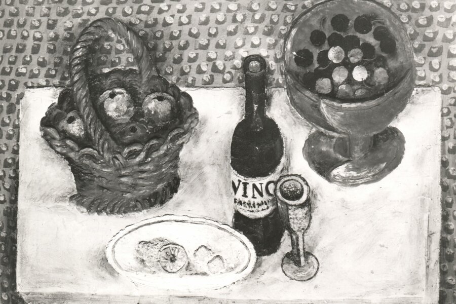 Procházka Antonín, Zátiší s ovocem a citronem na talíři, 1928